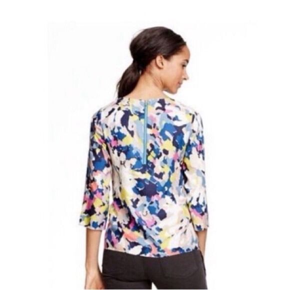 Boden Eliza Floral Silk Blend 3/4 Slreves Silk Blend Top - Picture 2 of 9
